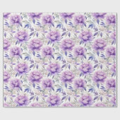 Florale Wasserfarbe - Lavendel lila Peonder Geschenkpapier (Flach)