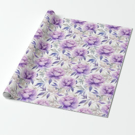 Florale Wasserfarbe - Lavendel lila Peonder Geschenkpapier