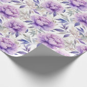 Florale Wasserfarbe - Lavendel lila Peonder Geschenkpapier (Ecke)