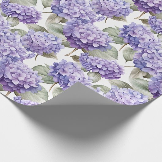 Florale Wasserfarbe - Lavender Lila Hydrangeas Geschenkpapier (Ecke)