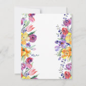 Florale Wasserfarbe Save the Date weiß Ankündigung (Rückseite)