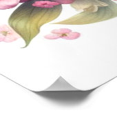 Florale Wasserfarbe von Rose, Lilien des Tales Poster (Ecke)