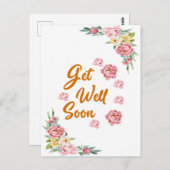 Florale Wasserfarbe wird bald gut Postkarte (Vorne/Hinten)