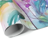 Florale Wasserfarben Geschenkpapier (Rolleneckpunkt)