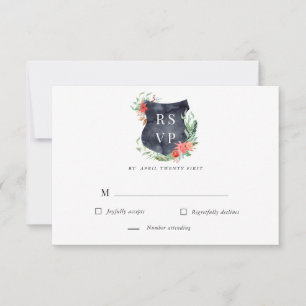 florale Wasserfarben-Kresten-RSVP-Antwortkarte RSVP Karte
