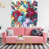 Florale Watercolor Monogram Delight Leinwanddruck (Insitu (Wohnzimmer))