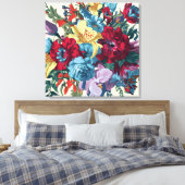Florale Watercolor Monogram Delight Leinwanddruck (Insitu (Schlafzimmer))