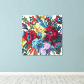 Florale Watercolor Monogram Delight Leinwanddruck (Insitu (Holzboden))
