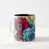 Florale Watercolor Monogram Delight Zweifarbige Tasse (Vorderseite Links)