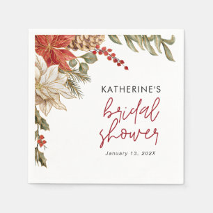 Florale Weihnachts-Brautparty  Serviette