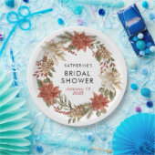 Florale Weihnachts-Winter-Brautparty  Pappteller (Party)