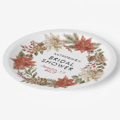 Florale Weihnachts-Winter-Brautparty  Pappteller (Schrägansicht)