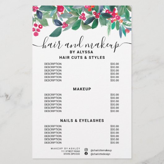 Florale Weihnachtspreise Logo Wir sind offen Flyer (Hinten)