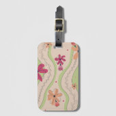 Florale Wellen Gepäckanhänger (Vorderseite Vertikal)