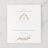 Florale Wildblume Hochzeitsgefaltete Platzkarte (Außenseite Aufgefaltet)