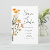 Florale Wildblume Save the Date flache Karte (Stehend Vorderseite)
