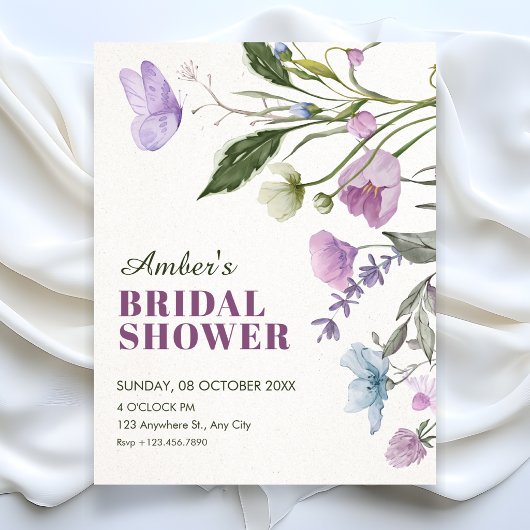 Florale Zweig-Brautparty Einladung