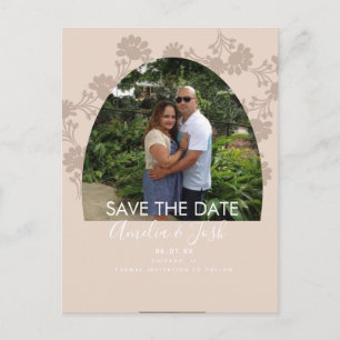 Floraler Bogen Save-the-Date-Foto-Postkarte Postkarte
