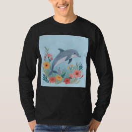 Floraler Delfin T-Shirt
