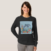 Floraler Delfin T-Shirt (Vorne ganz)