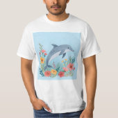 Floraler Delfin T-Shirt (Vorderseite)