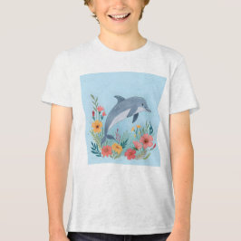 Floraler Delfin Tri-Blend Shirt