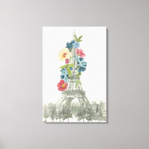Floraler Eiffelturm Paris, Frankreich Leinwanddruck