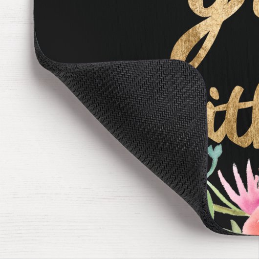 Floraler Glaube - Greath ist Deine Treue Mousepad (Ecke)