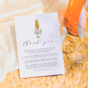 Floraler Gold Champagnerkelch Dankeschön Dankeskarte