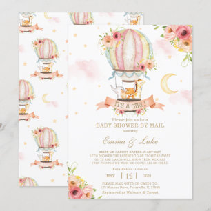 Floraler Heißluftballon-Baby-Shower von Mail Anima Einladung