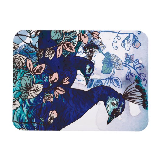 Floraler Hintergrund mit Friedenstruppen Magnet (Horizontal)