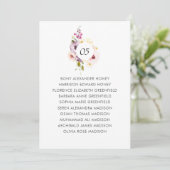 Floraler Hochzeitssitzplan-Tischschild Einladung (Stehend Vorderseite)