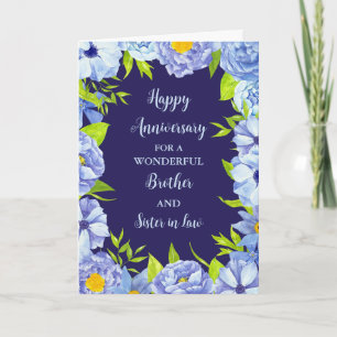 Floraler Hochzeitstag für Schwager und Schwägerin Karte