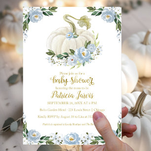 Floraler Kürbis Herbst Junge Baby Shower Einladung