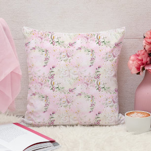 Floraler Mond Rosa Kissen