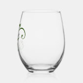 Floraler Monogramm-Letter t Weinglas Ohne Stiel (Links)