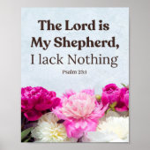 Floraler Psalm 23:1 Der Herr ist mein Hirte Poster (Vorne)