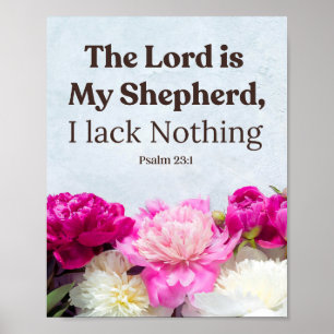 Floraler Psalm 23:1 Der Herr ist mein Hirte Poster