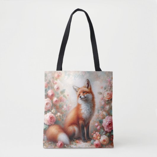 Floraler Rotfuchs im Rosengarten Einkaufstasche Tasche (Vorderseite)