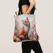 Floraler Rotfuchs im Rosengarten Einkaufstasche Tasche (Von Nahem)