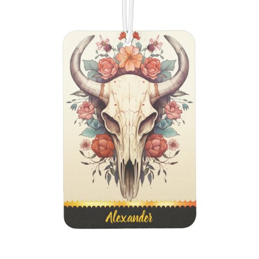 Floraler Schädelluftercharakter Autolufterfrischer (Rückseite)