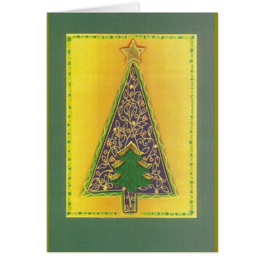 FLORALER WEIHNACHTSBAUM MIT GRÜNEM WEIHNACHTSBAUM KARTE