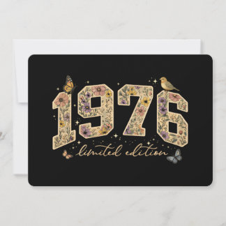 Florales 50. Geburtstags-Limited-Edition 1976 Einladung