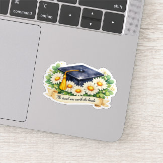 Florales Abschlussgeschenk Süße Wasserfarbe Absolv Aufkleber