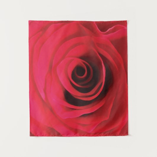 Florales abstraktes Design, rote Rose Wandteppich (Vorderseite)