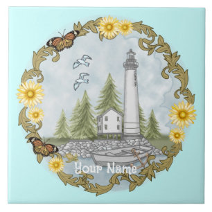 Florales Alabama Leuchtturm Kachel