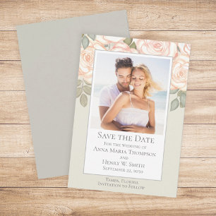 Florales Aquarell-Grün Save the Date Salbei Einladung
