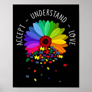 Florales Autismus-Bewusstsein Gänseblümchen Autism Poster