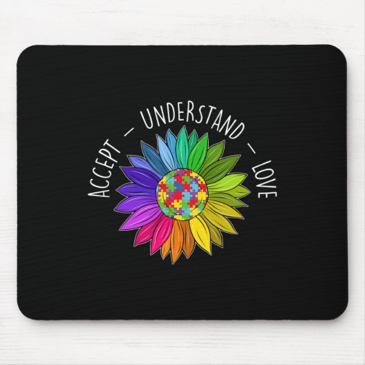 Florales Autismus-Bewusstsein Gänseblümchen-Blume Mousepad (Vorne)