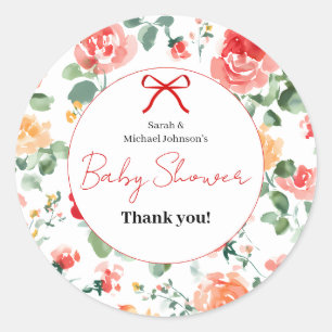 Florales Baby-Traum-Shower Runder Aufkleber